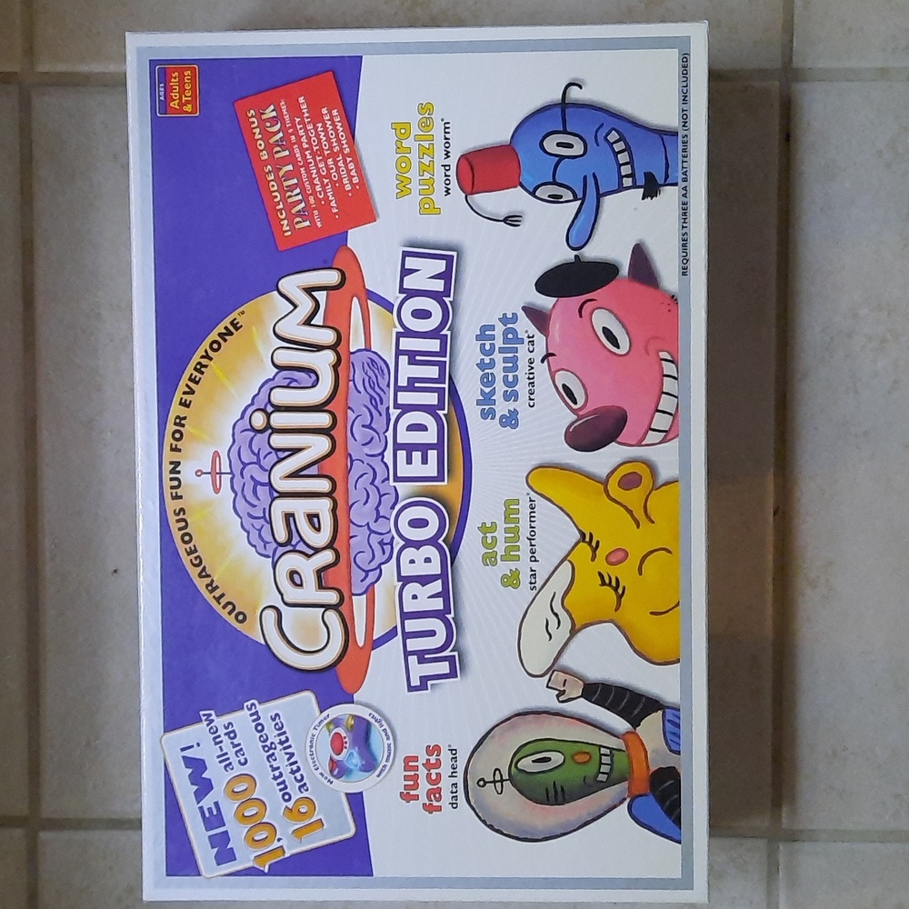 Cranium Turbo Edition Board Game 2004 Party Pack Bonus, NIB